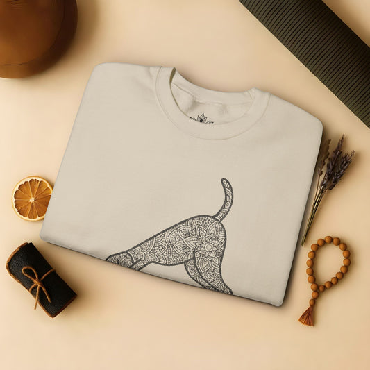 Downward Human Sweatshirt - Mandala Dog