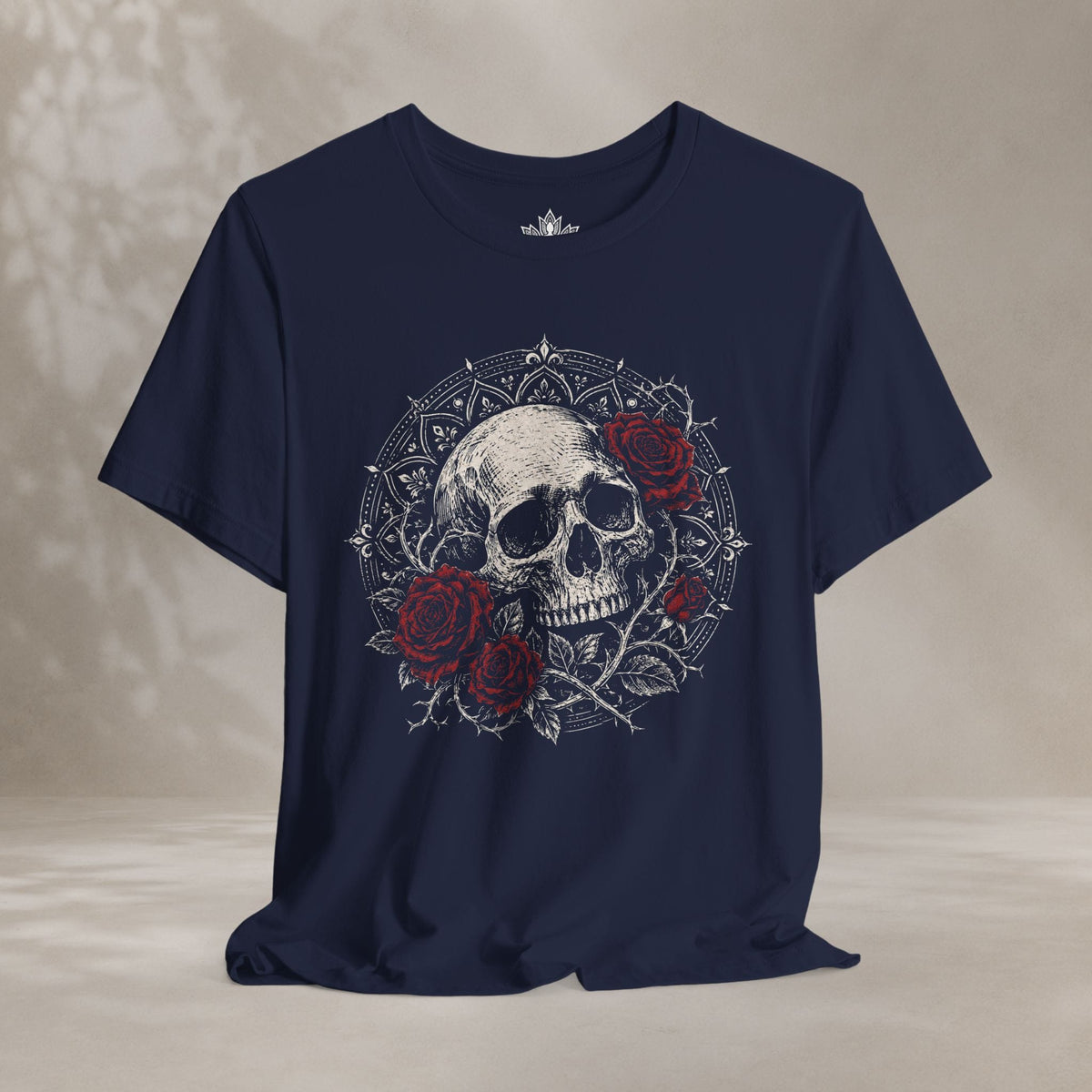 Printify T-Shirt Skull & Roses Mandala Tee Skull & Roses Mandala Tee