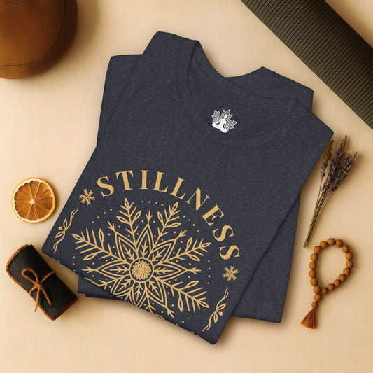 Golden Winter Mandala - Stillness is Strength Tee