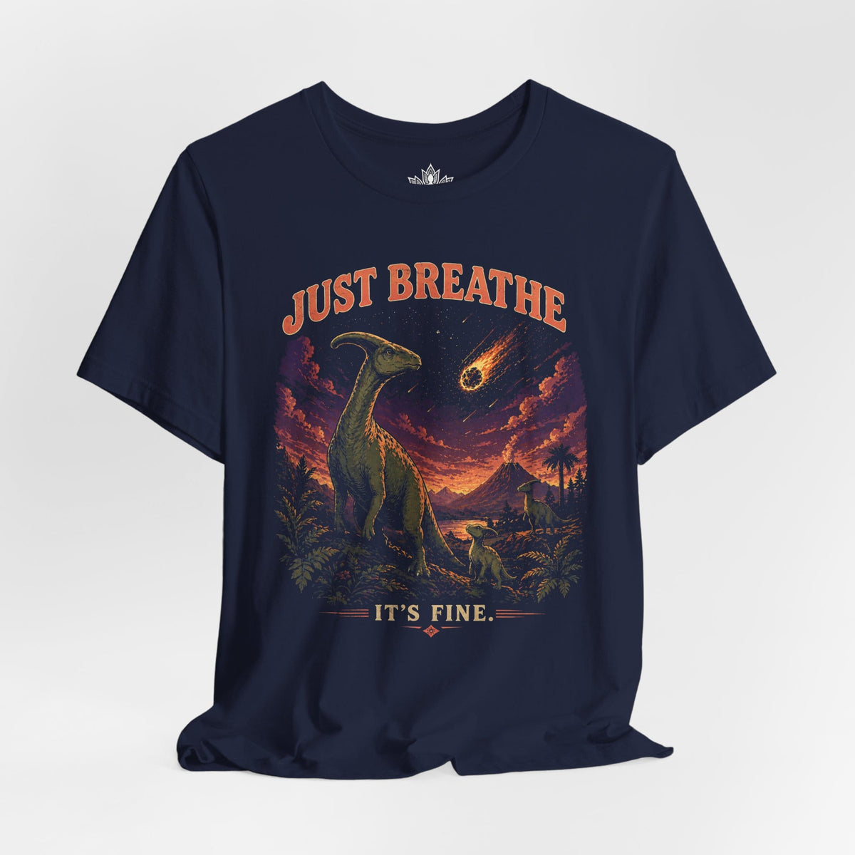 Printify T-Shirt 90s Dinosaurs Just Breathe Men Tee 90s Dinosaurs Just Breathe Men Tee