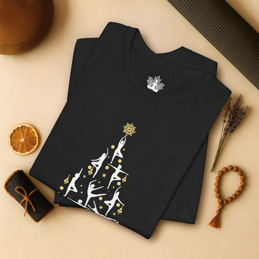 Yoga Poses Christmas Tree – Mindful Holiday Tee