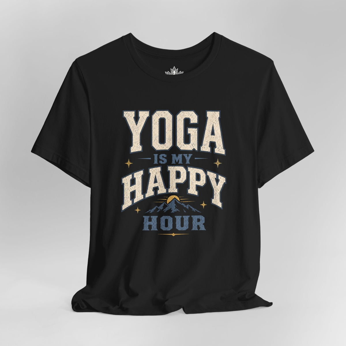 Printify T-Shirt Yoga Is My Happy Hour Men Tee Yoga Is My Happy Hour Men Tee
