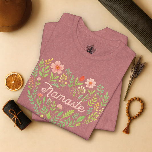 Namaste Floral Heart – Yoga Spirit Tee