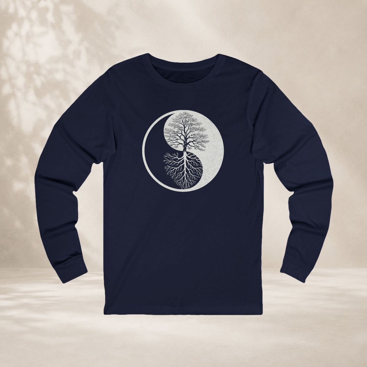 Printify Long-sleeve Yin Yang Tree Of Life Long Sleeve Tee Yin Yang Tree Of Life Long Sleeve Tee