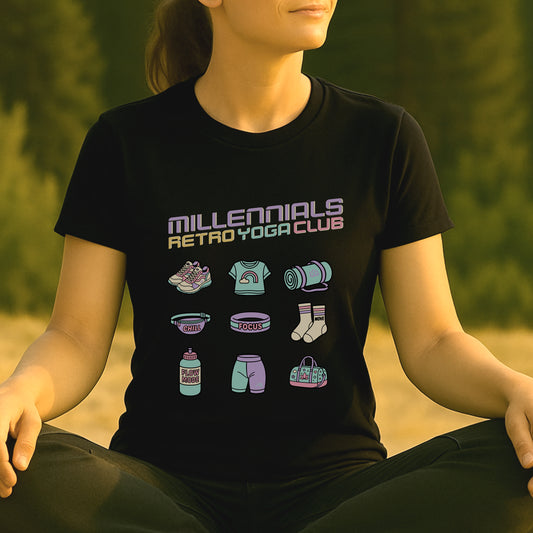 Millennials Club – Retro Yoga Essentials Tee