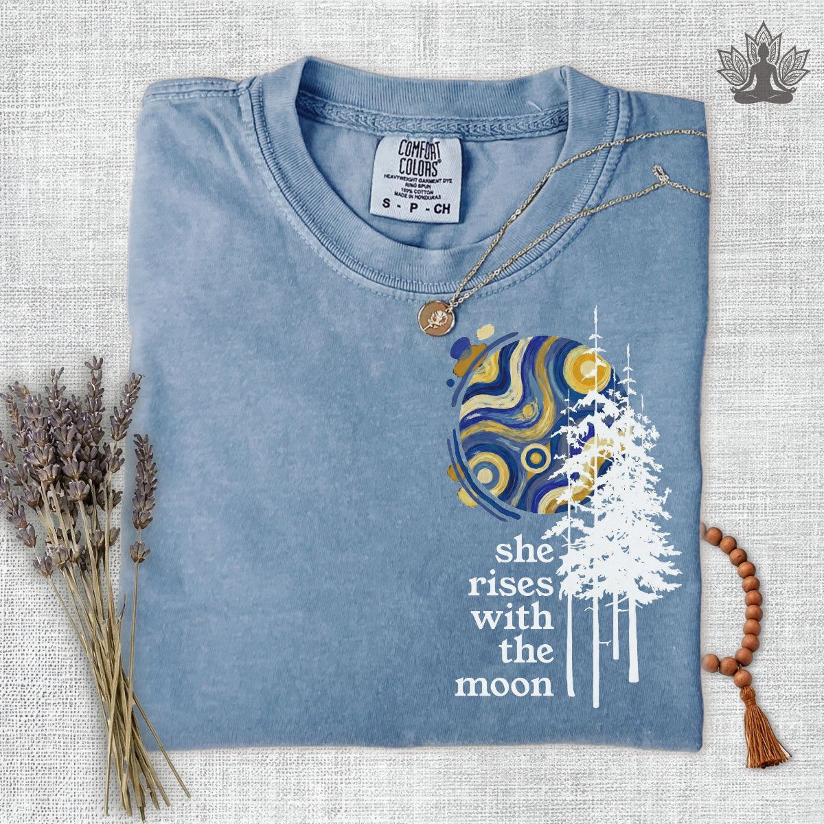 She Rises With the Moon Comfort Colors Tee