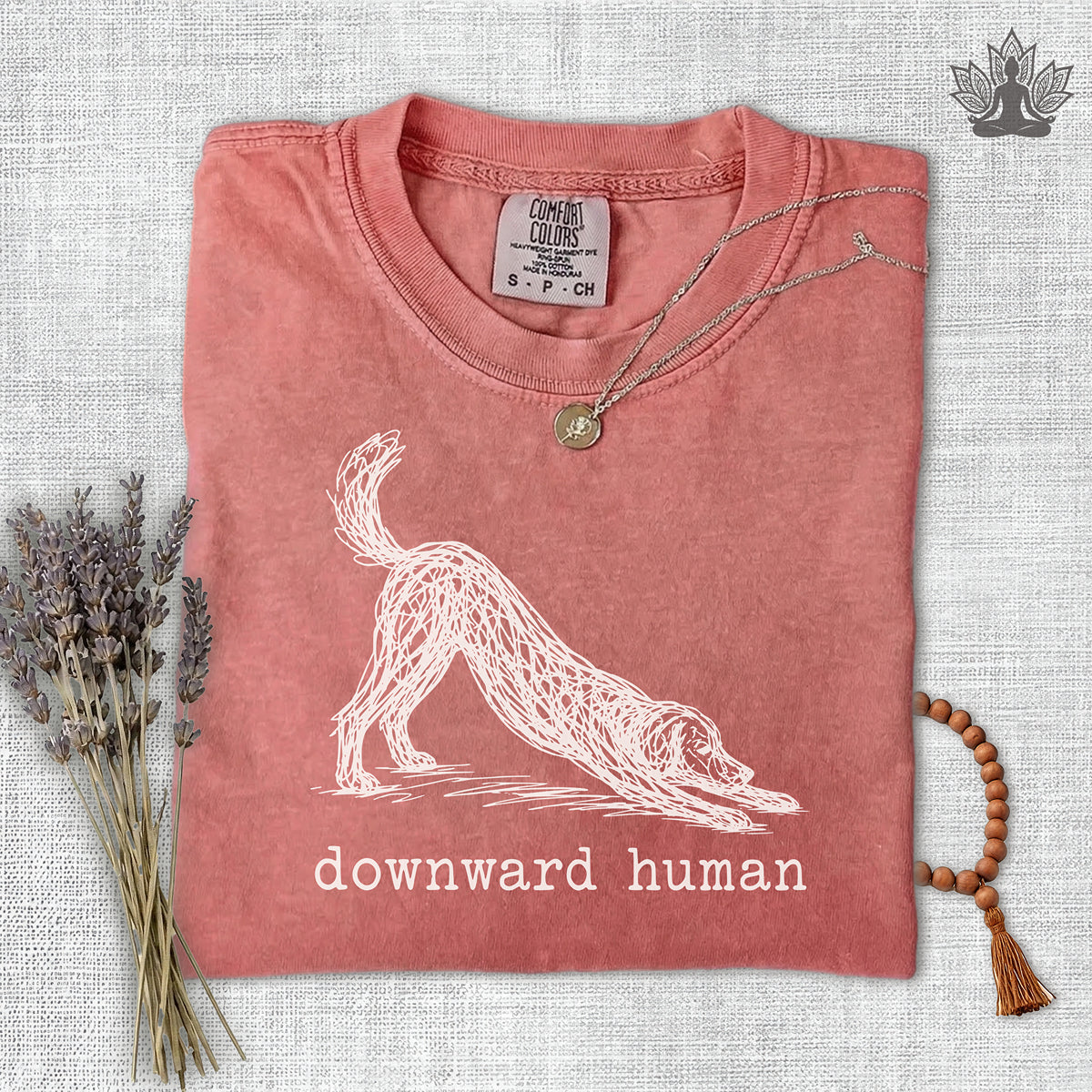 Line Art Downward Human Comfort Colors® Tee