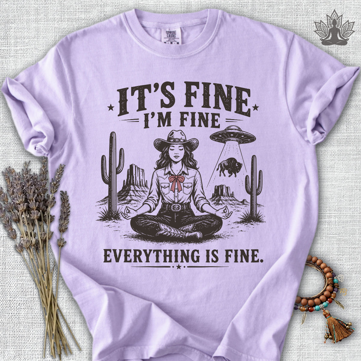 Everything Is Fine Cowgirl UFO Comfort Colors® Tee