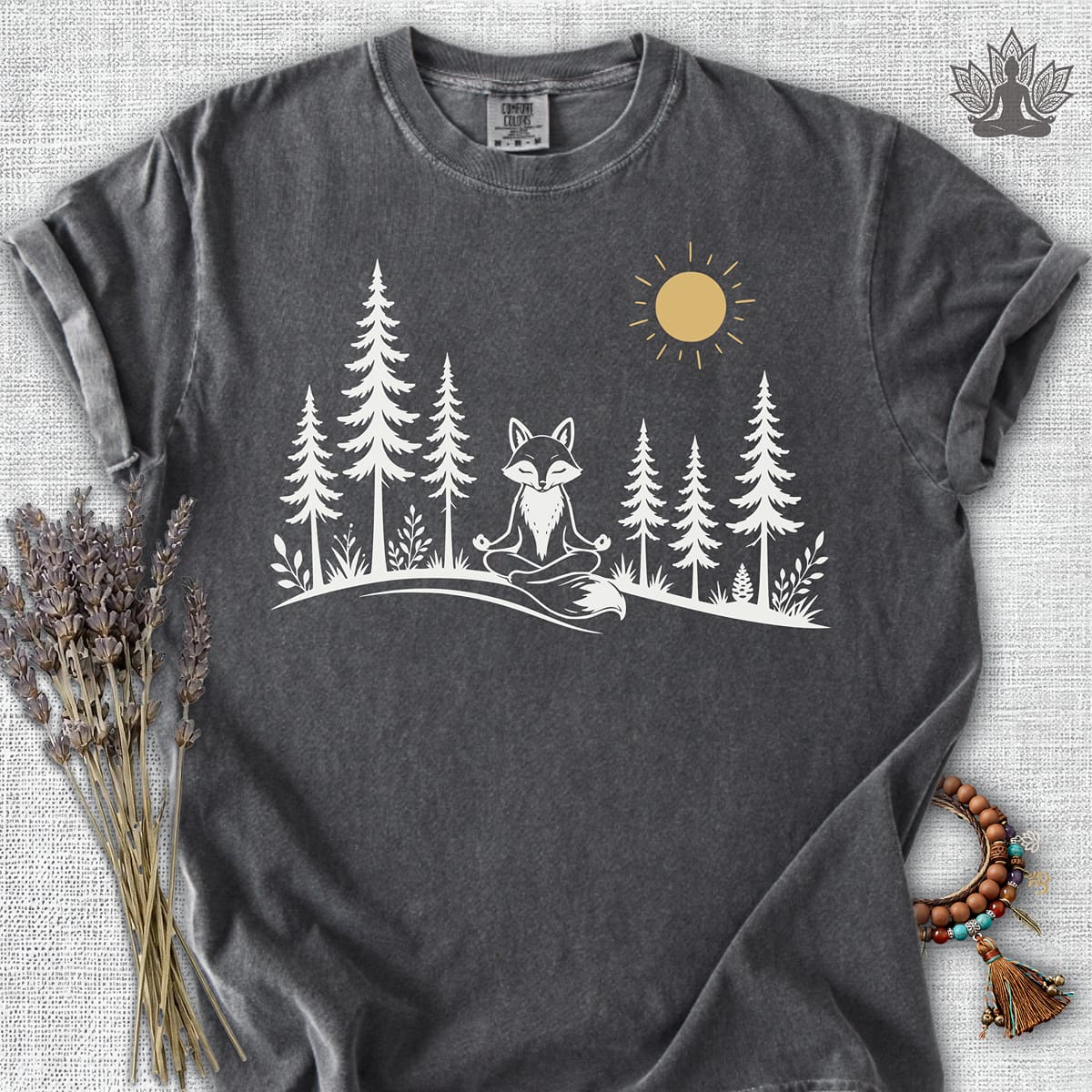Printify T-Shirt Peaceful Forest Fox Comfort Colors® Tee Peaceful Forest Fox Comfort Colors® Tee