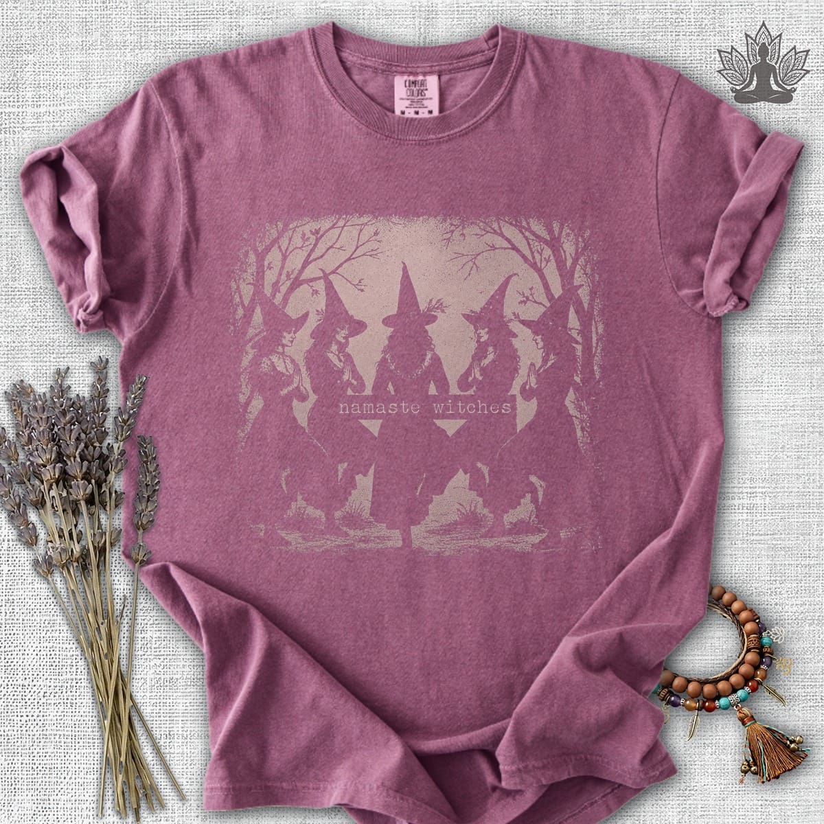 Printify T-Shirt Namaste Witches Sisterhood Comfort Colors® Tee Namaste Witches Sisterhood Comfort Colors® Tee