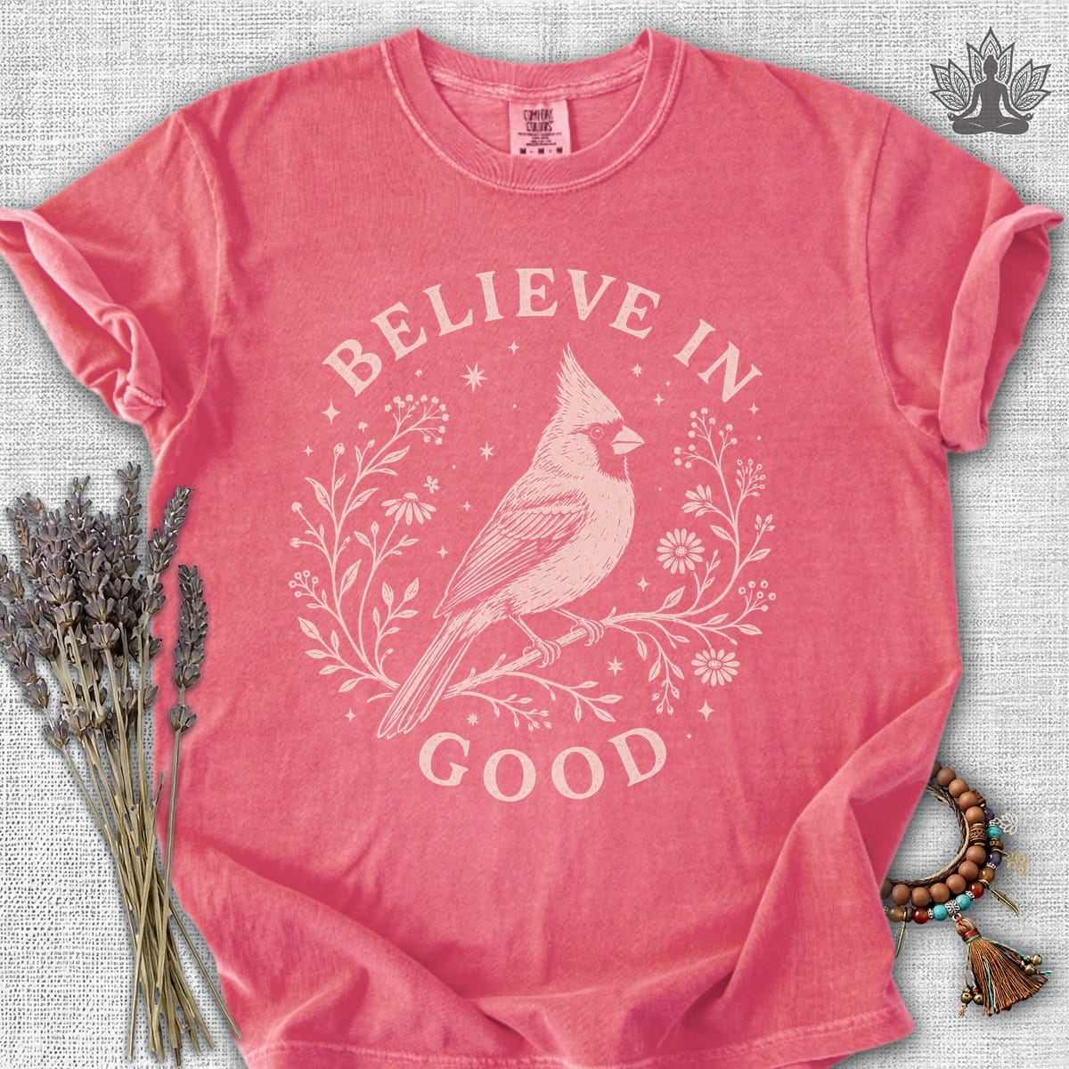 Printify T-Shirt Believe In Good Cardinal Bird Comfort Colors® Tee Believe In Good Cardinal Bird Comfort Colors® Tee