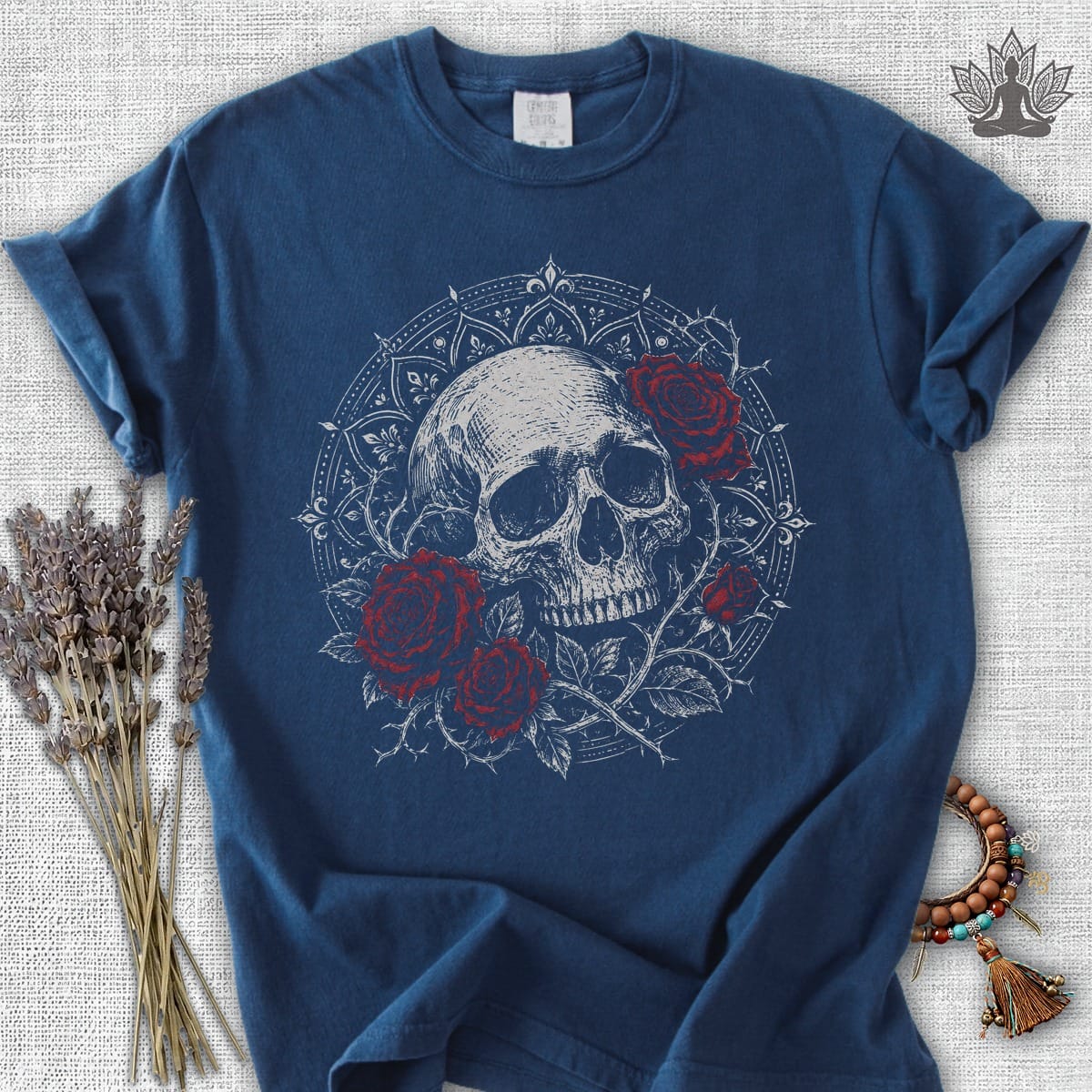 Printify T-Shirt Skull & Roses Mandala Comfort Colors® Tee Skull & Roses Mandala Comfort Colors® Tee