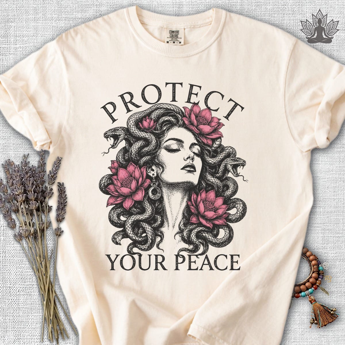 Printify T-Shirt Protect Your Peace Medusa Comfort Colors® Tee Protect Your Peace Medusa Comfort Colors® Tee