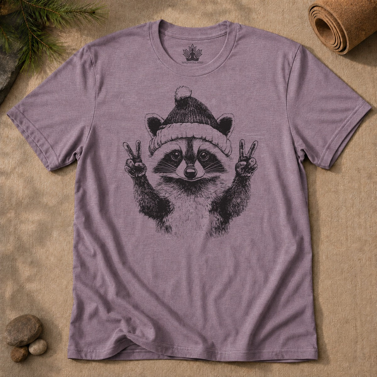Peace Holidays Raccoon Men Tee