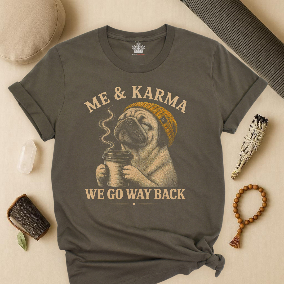 Me & Karma We Go Way Back Pug Tee