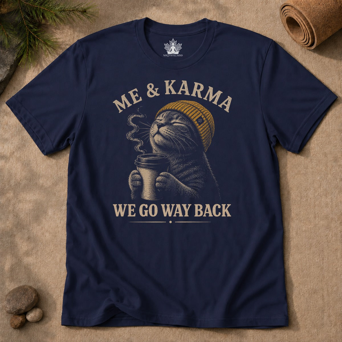 Me & Karma We Go Way Back Cat Men Tee