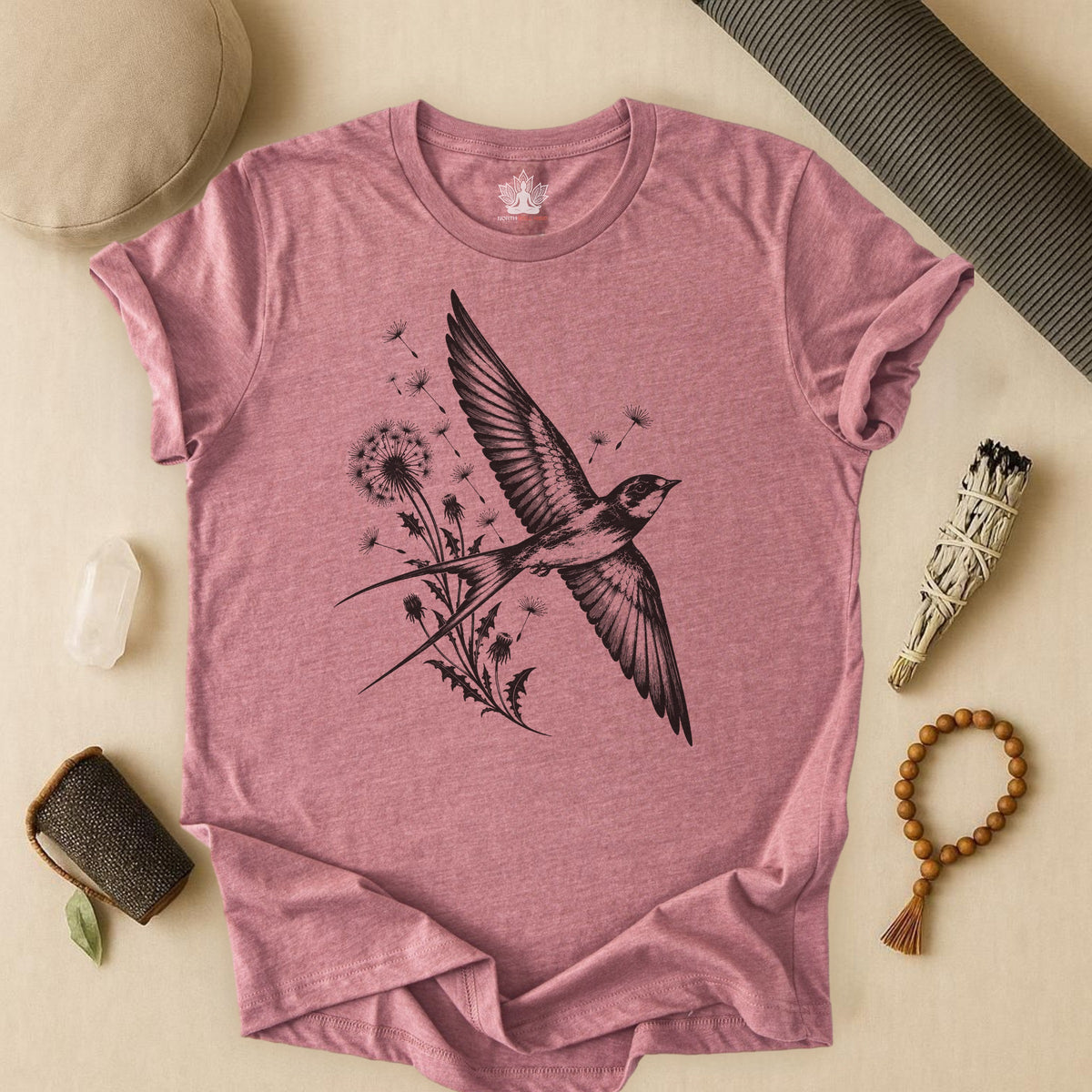 Swallow Bird & Dandelions Tee