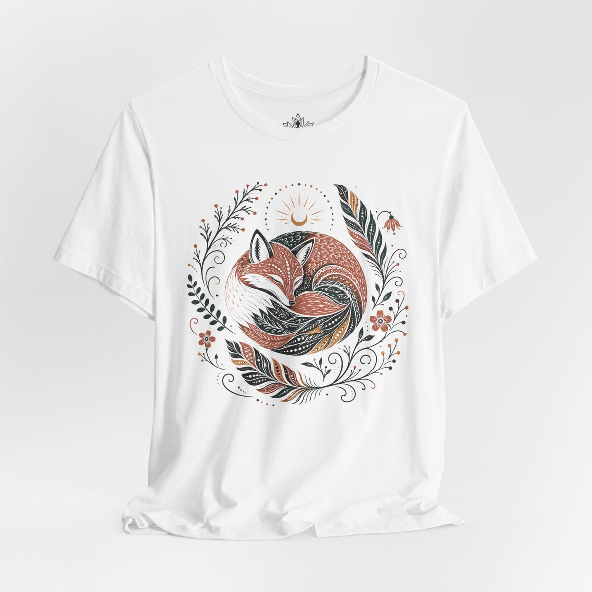 Printify T-Shirt Boho Fox & Feathers Tee Boho Fox & Feathers Tee