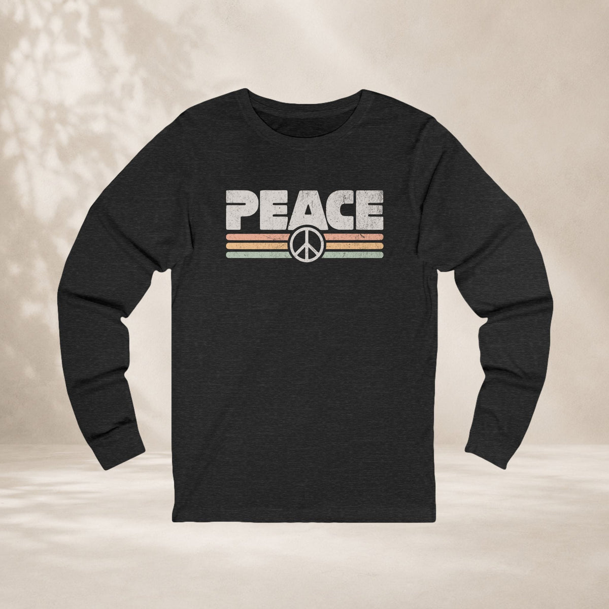 Printify Long-sleeve Peace Retro Long Sleeve Tee Peace Retro Long Sleeve Tee