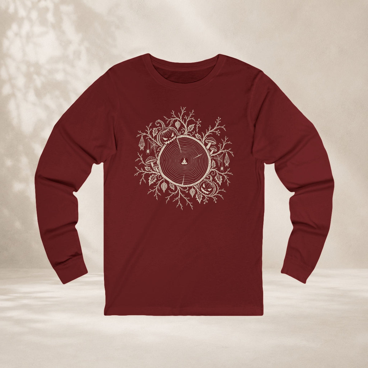 Printify Long-sleeve The Quiet Center: Haunted Woods Halloween Edition Long Sleeve Tee The Quiet Center: Haunted Woods Halloween Edition Long Sleeve Tee