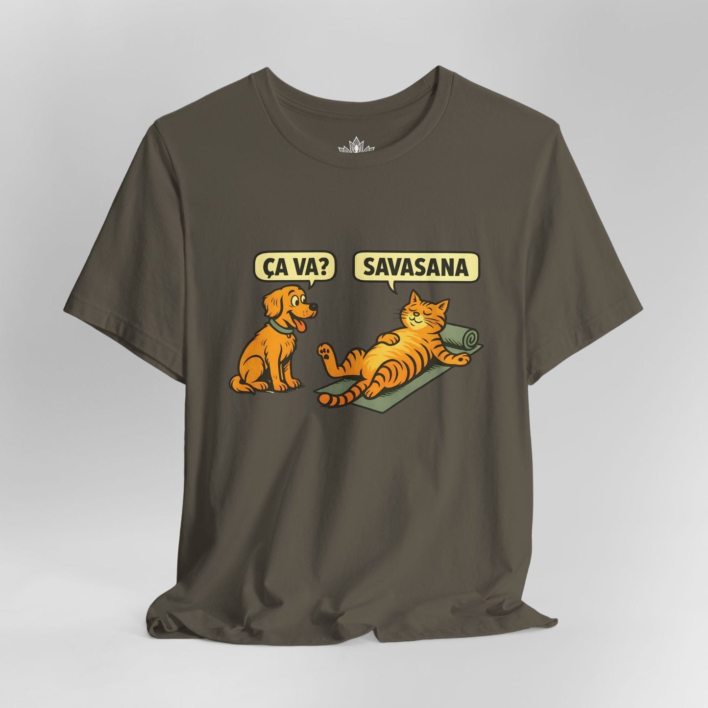 Ça Va French Savasana – Funny Pets Yoga Men Tee