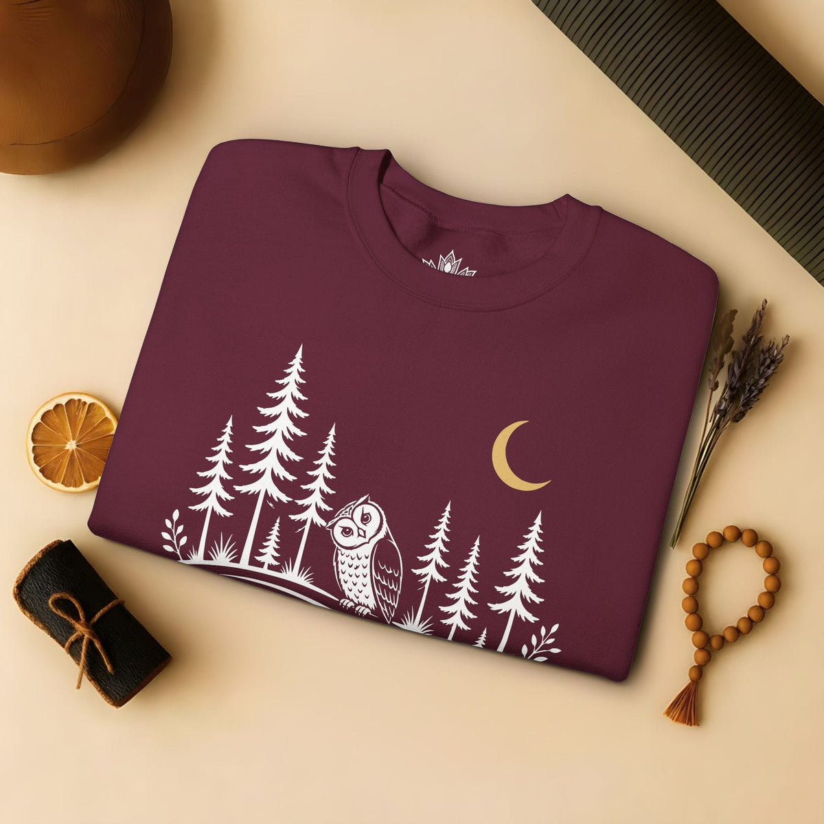 Printify Sweatshirt Namaste Forest Owl Sweatshirt Namaste Forest Owl Sweatshirt