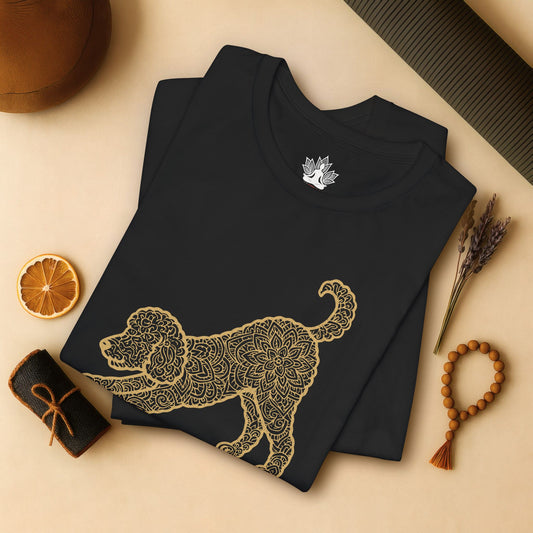 Downward Human – Mandala Labradoodle Dog Yoga Tee