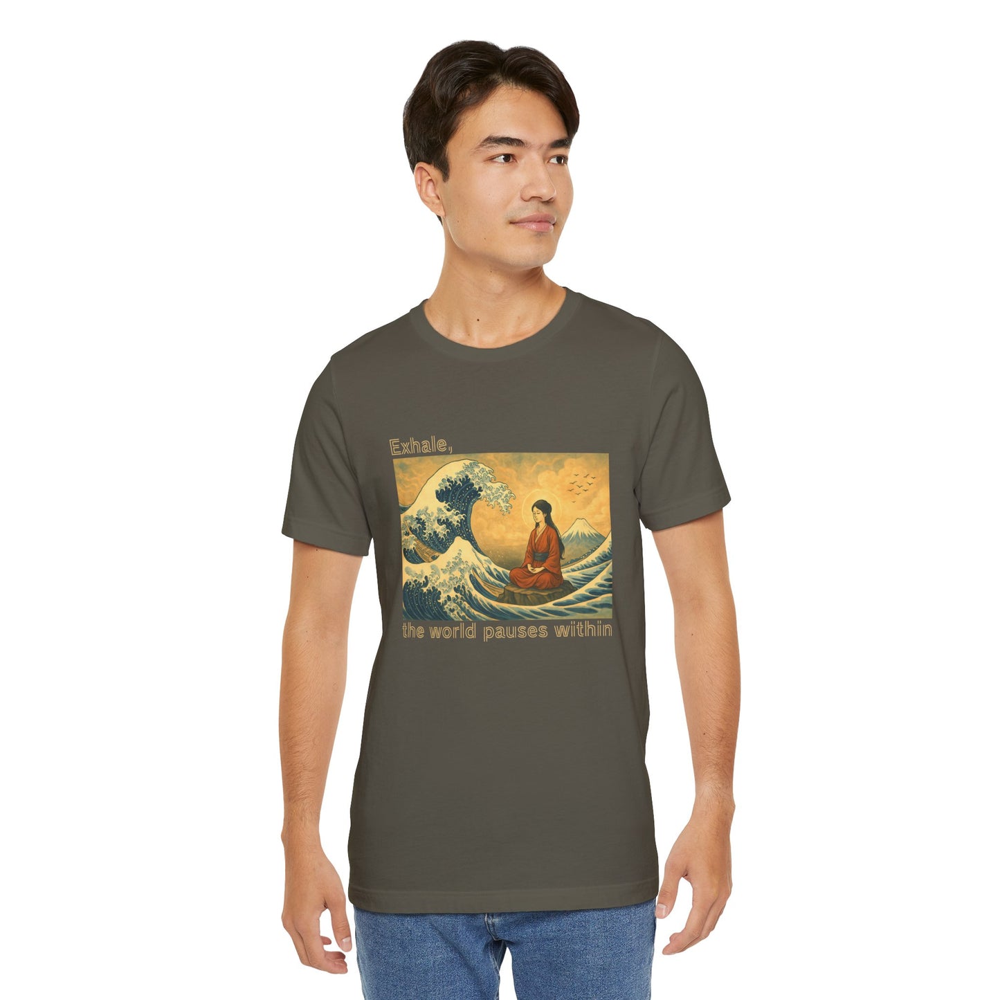 Exhale – Mindful Japanese Wave Men Tee
