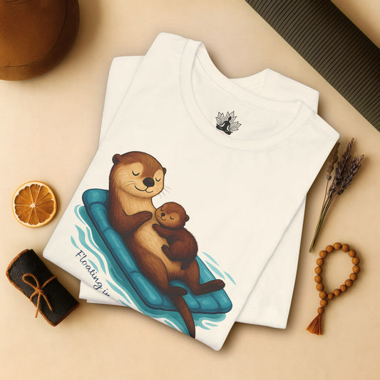 Floating Otters – Cute Zen Mama Tee