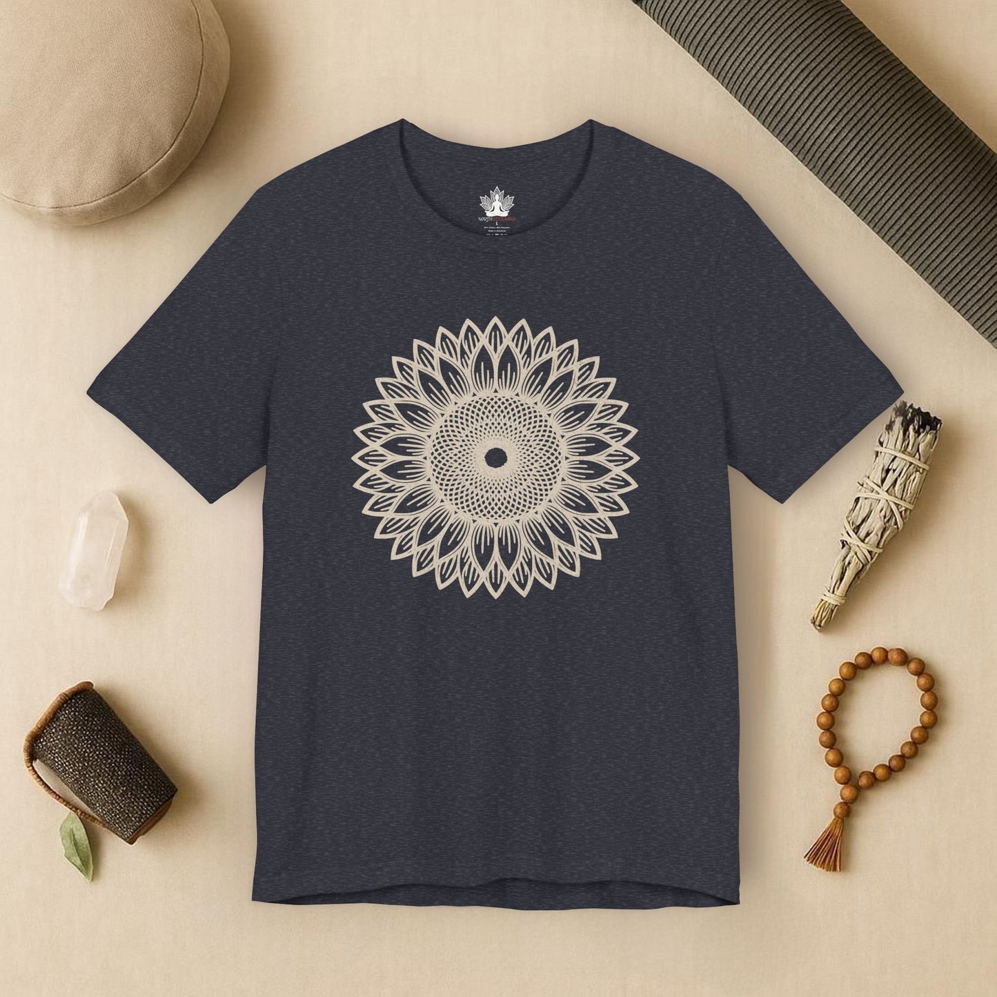 Sunflower Mandala – Geometric Mindful Tee