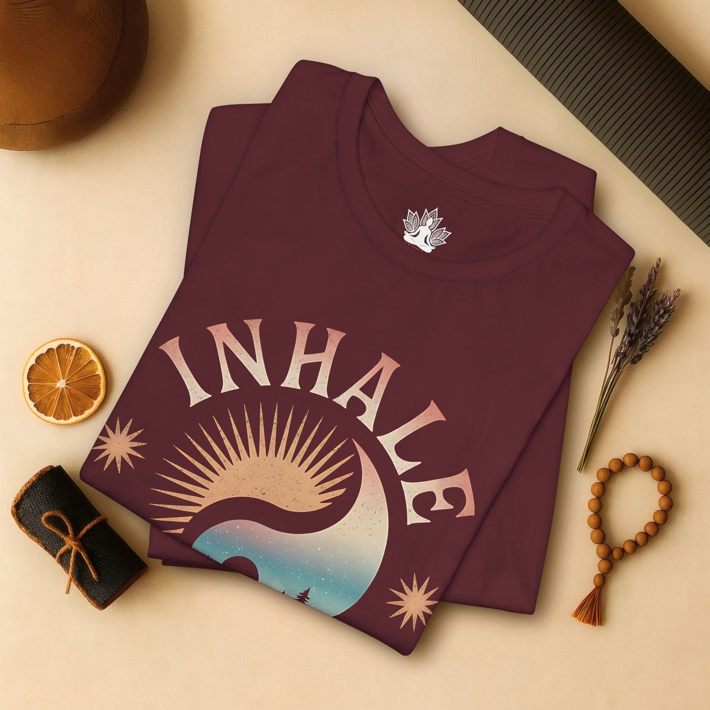 Inhale Exhale – Vintage Sun Moon Yin Yang Tee