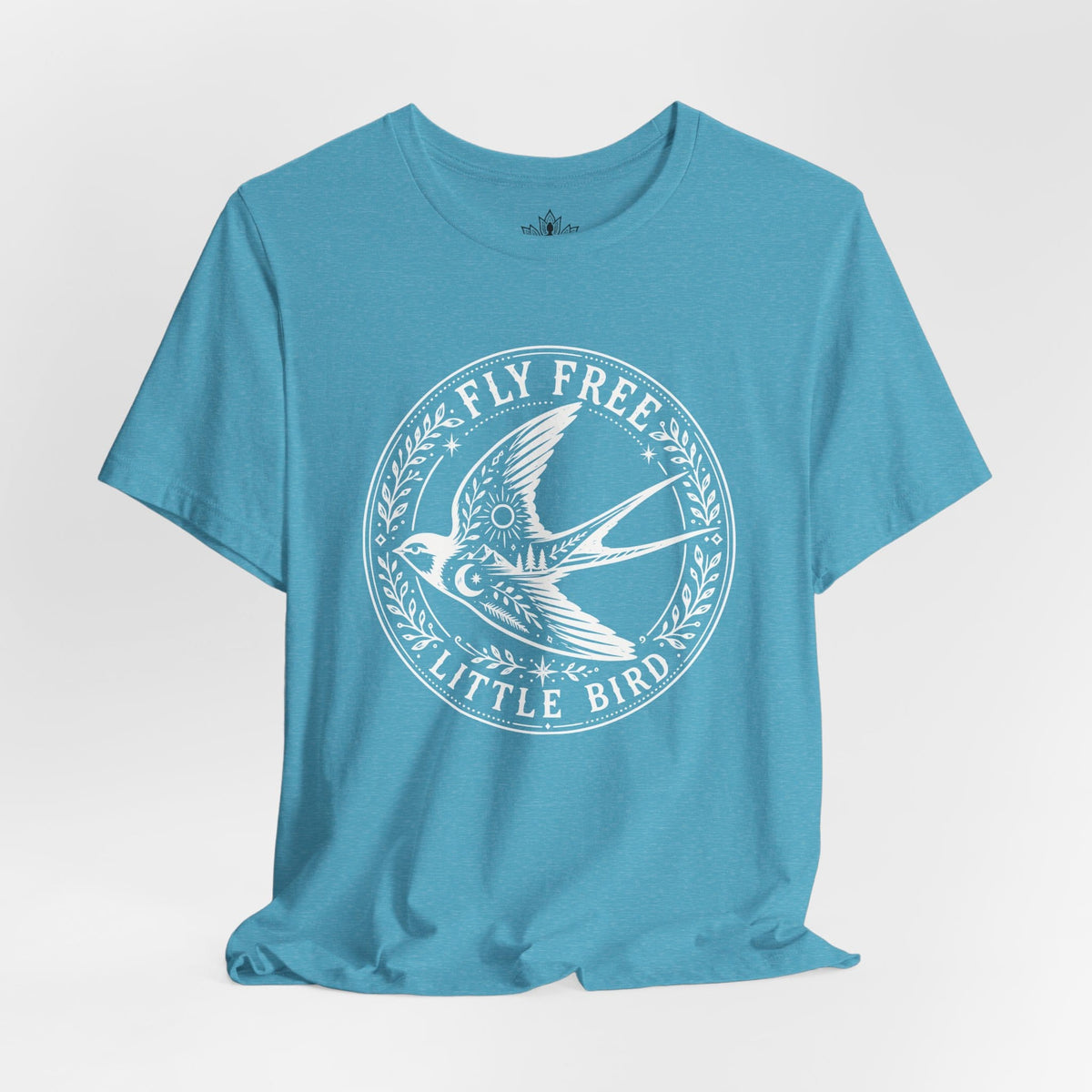 Printify T-Shirt Fly Free, Little Bird Badge Tee Fly Free, Little Bird Badge Tee