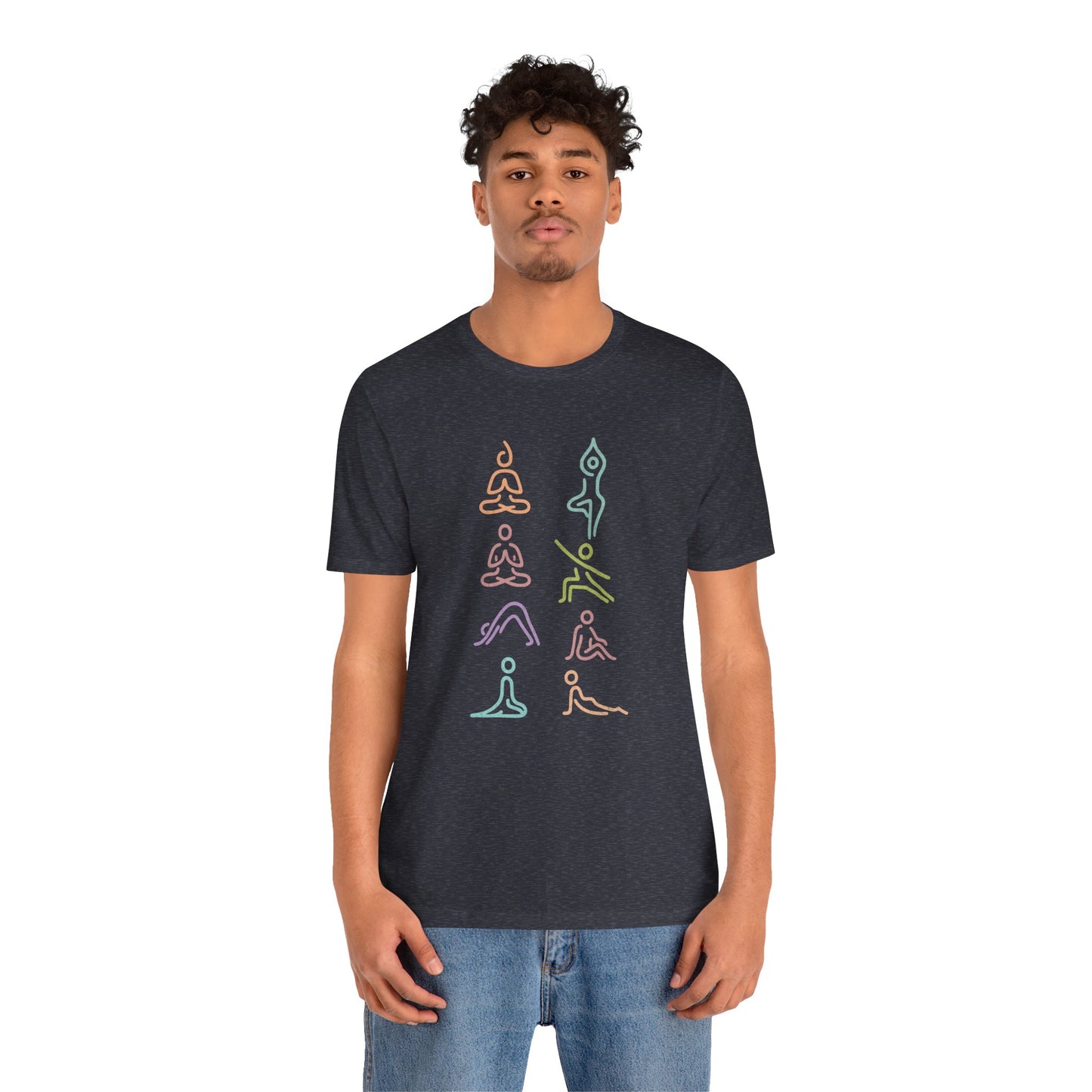 Minimalist Yoga Poses – Mindful Line Art Men Tee