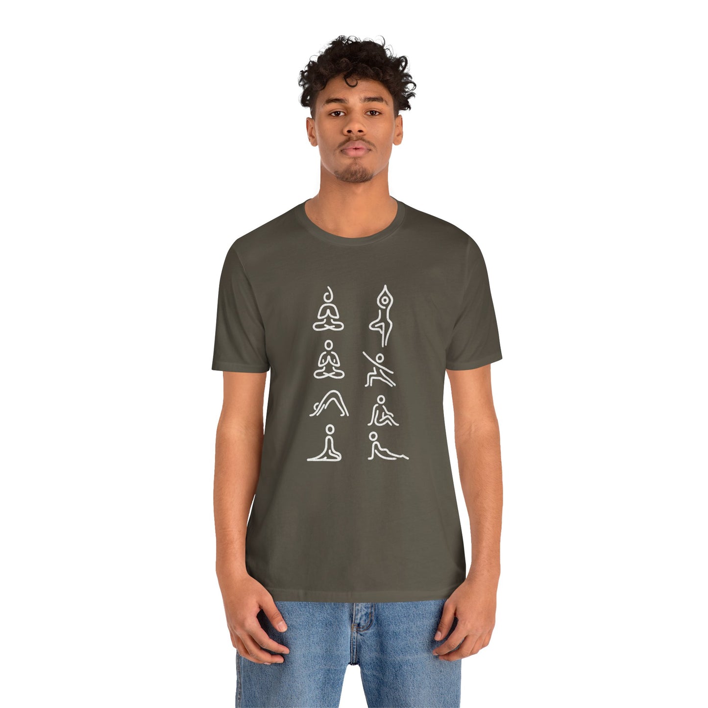 Minimalist Yoga Poses – Mindful Line Art Men Tee