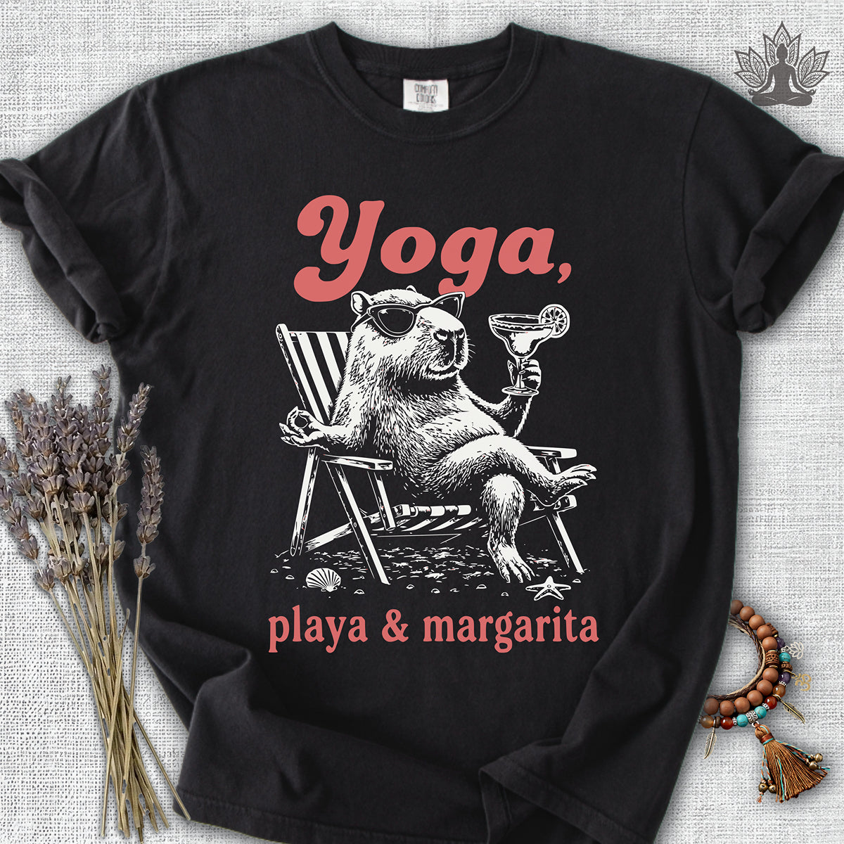 Capybara Yoga, Playa & Margarita Comfort Colors® Tee