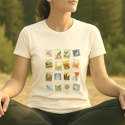 Vintage Yoga Postage Stamps – Canada Inspired Tee