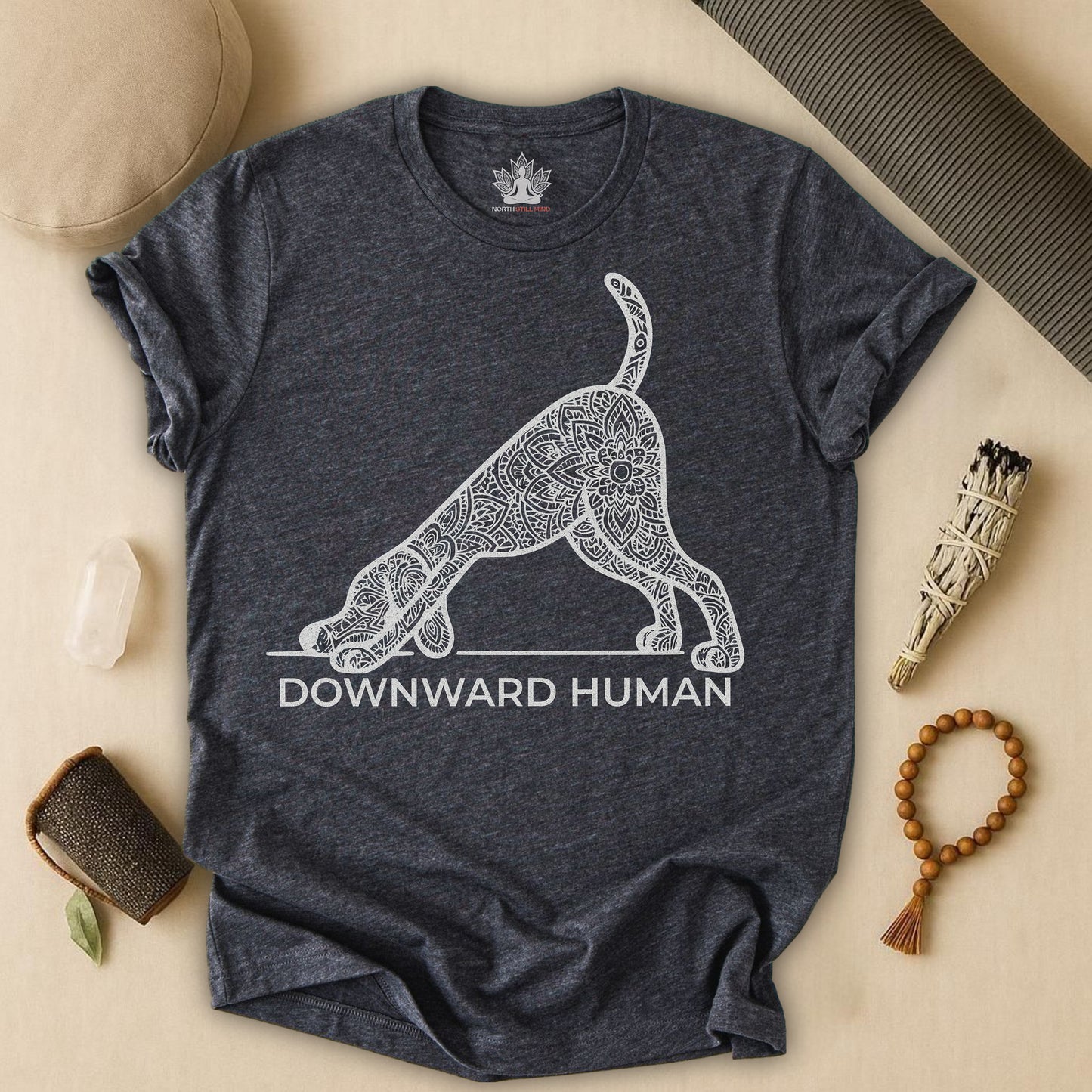 Downward Human – Mandala Dog Yoga Tee