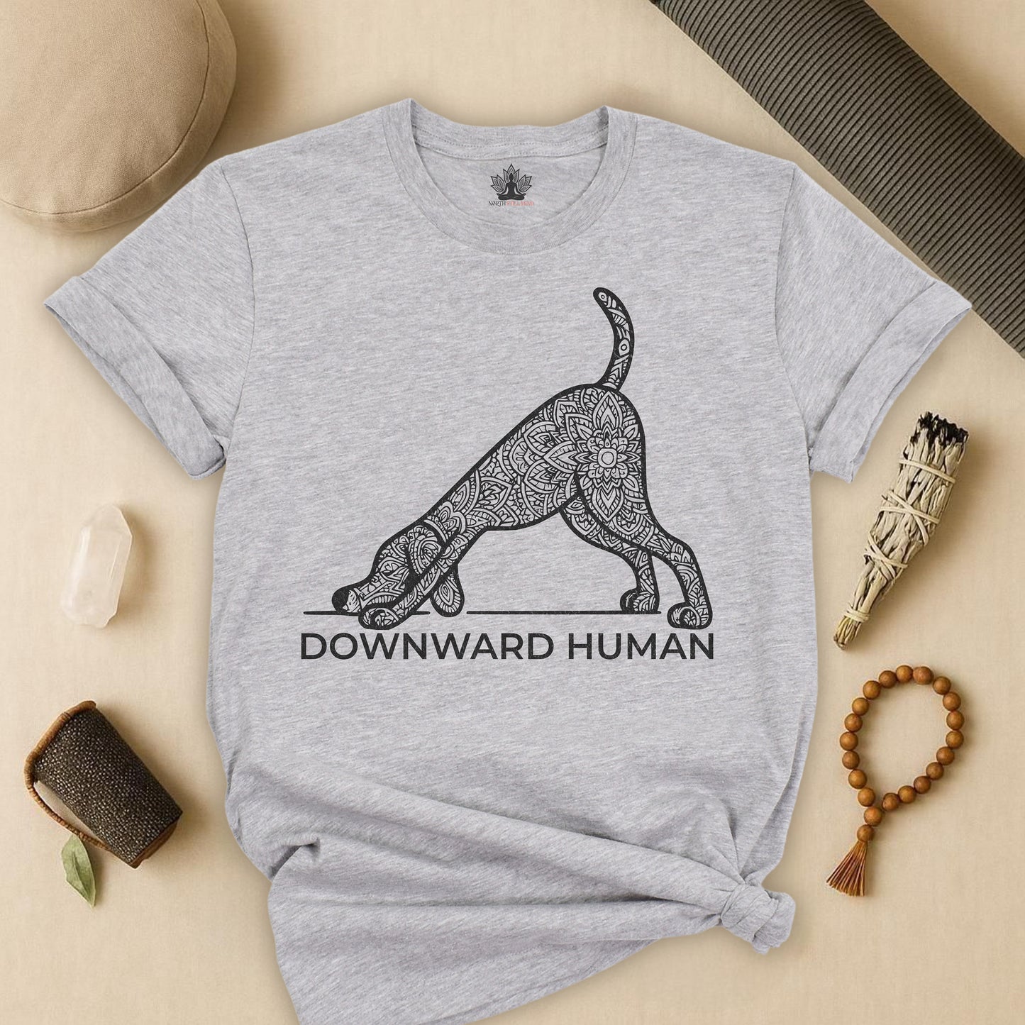Downward Human – Mandala Dog Yoga Tee