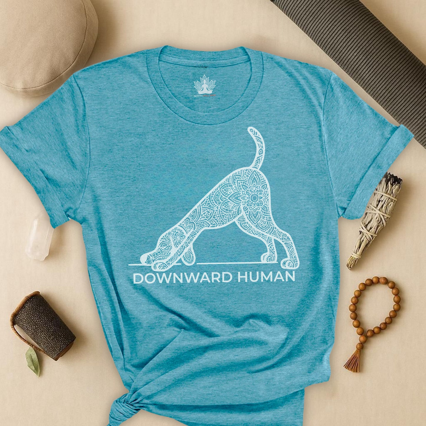 Downward Human – Mandala Dog Yoga Tee