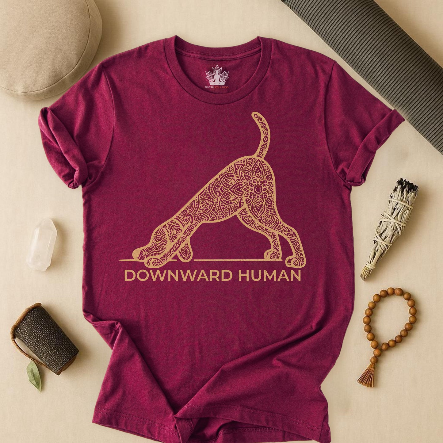 Downward Human – Mandala Dog Yoga Tee