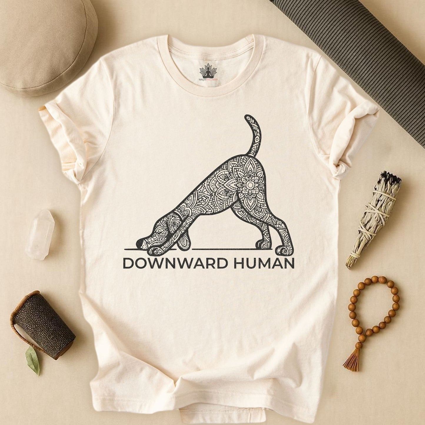 Downward Human – Mandala Dog Yoga Tee