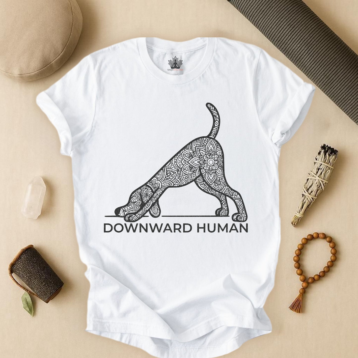 Downward Human – Mandala Dog Yoga Tee
