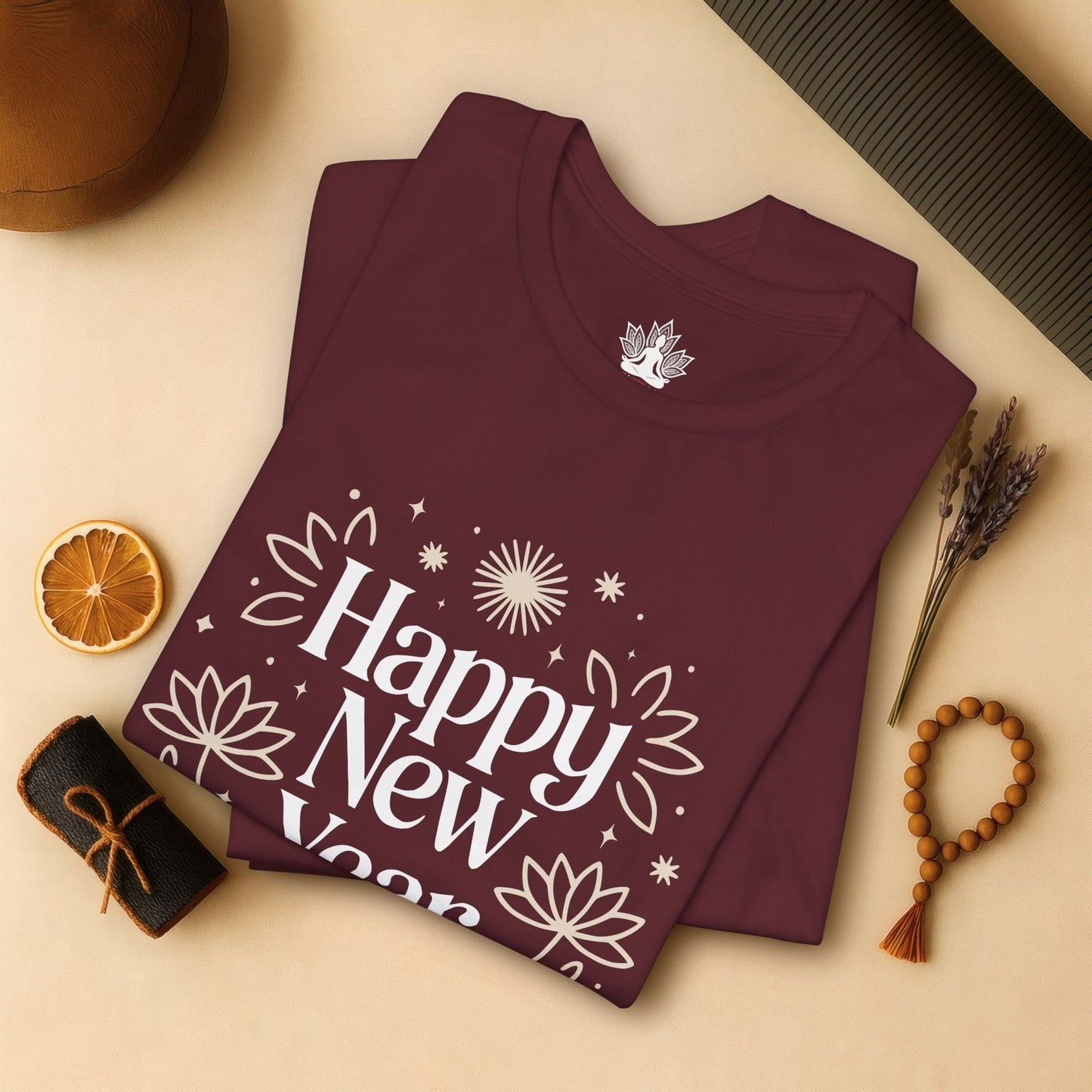 Mindful New Year - Festive Yoga Lotus Tee