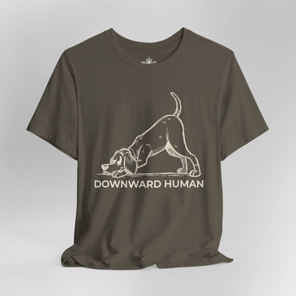 Downward Human – Funny Yoga Dog Vintage Tee