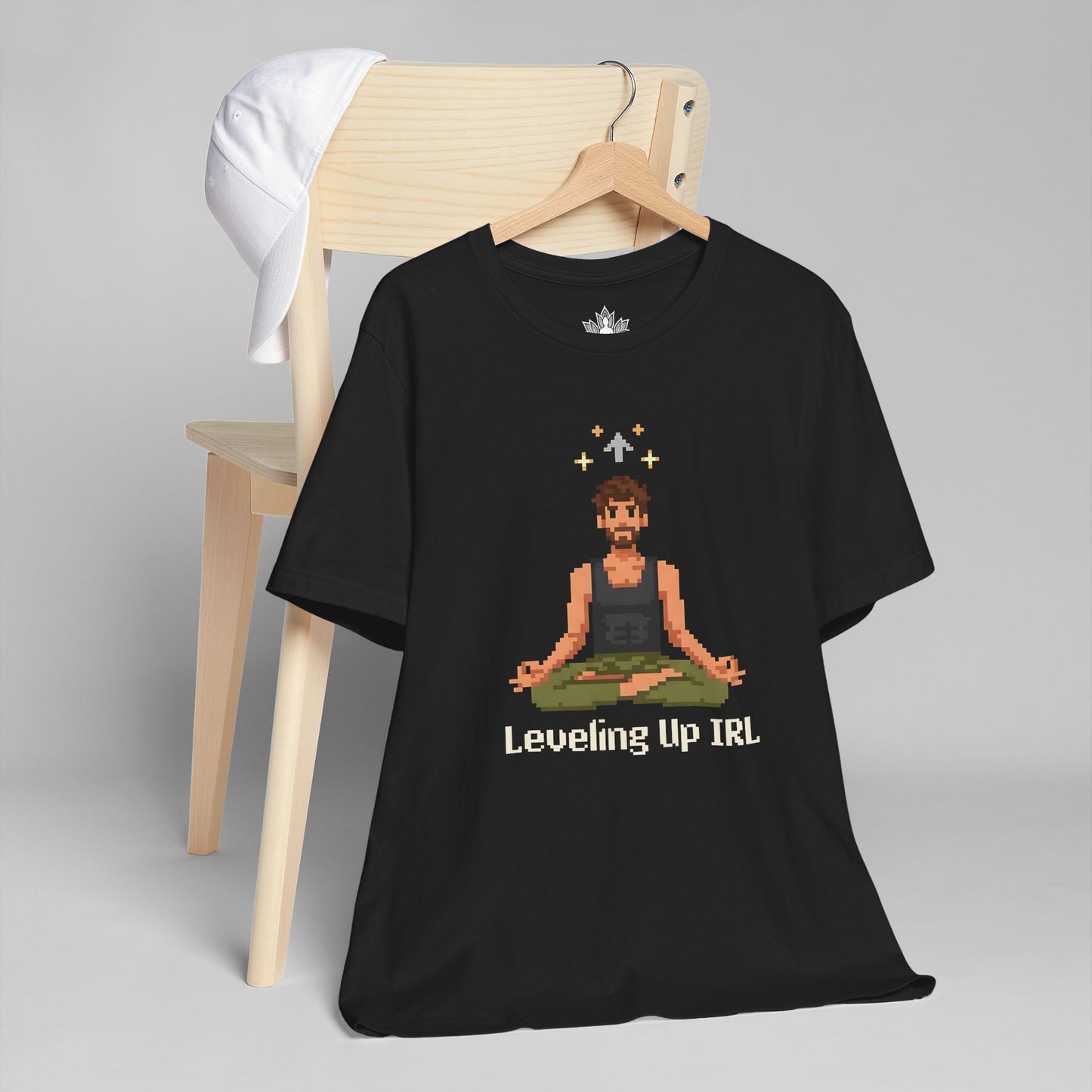 Leveling Up IRL - Pixel Art Yogi Men Tee