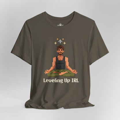 Leveling Up IRL - Pixel Art Yogi Men Tee