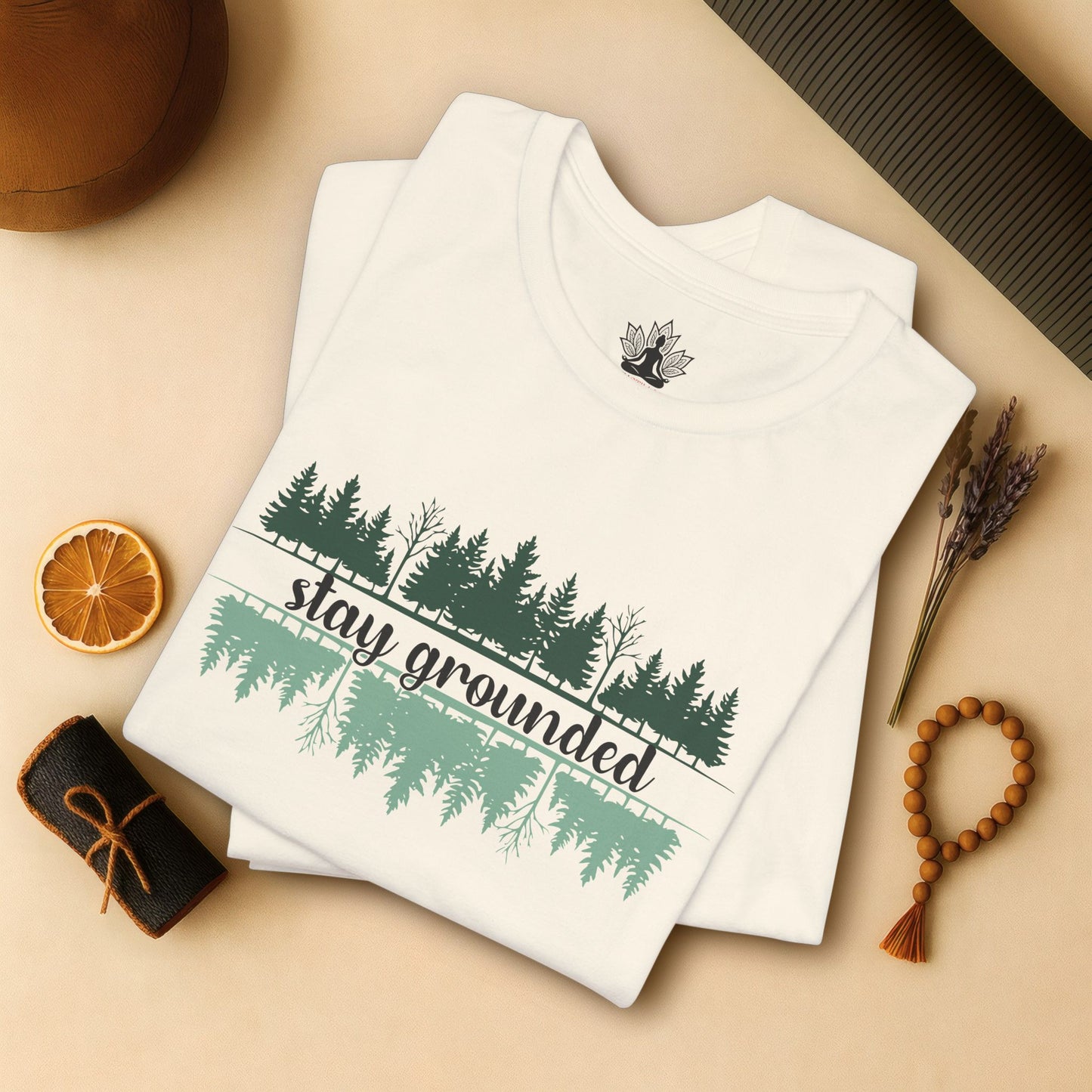 Stay Grounded – Mindful Forest Reflection Tee