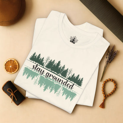 Stay Grounded – Mindful Forest Reflection Tee