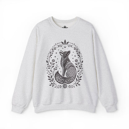 Boho Mandala Fox Linocut Sweatshirt