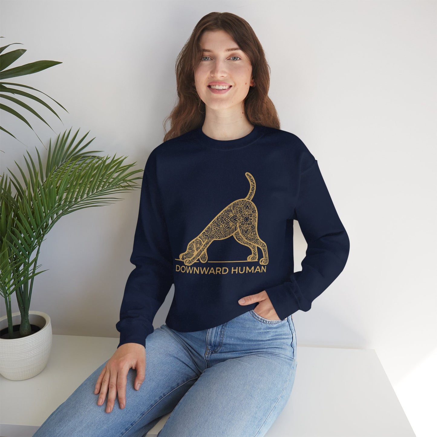 Downward Human Sweater - Mandala Dog